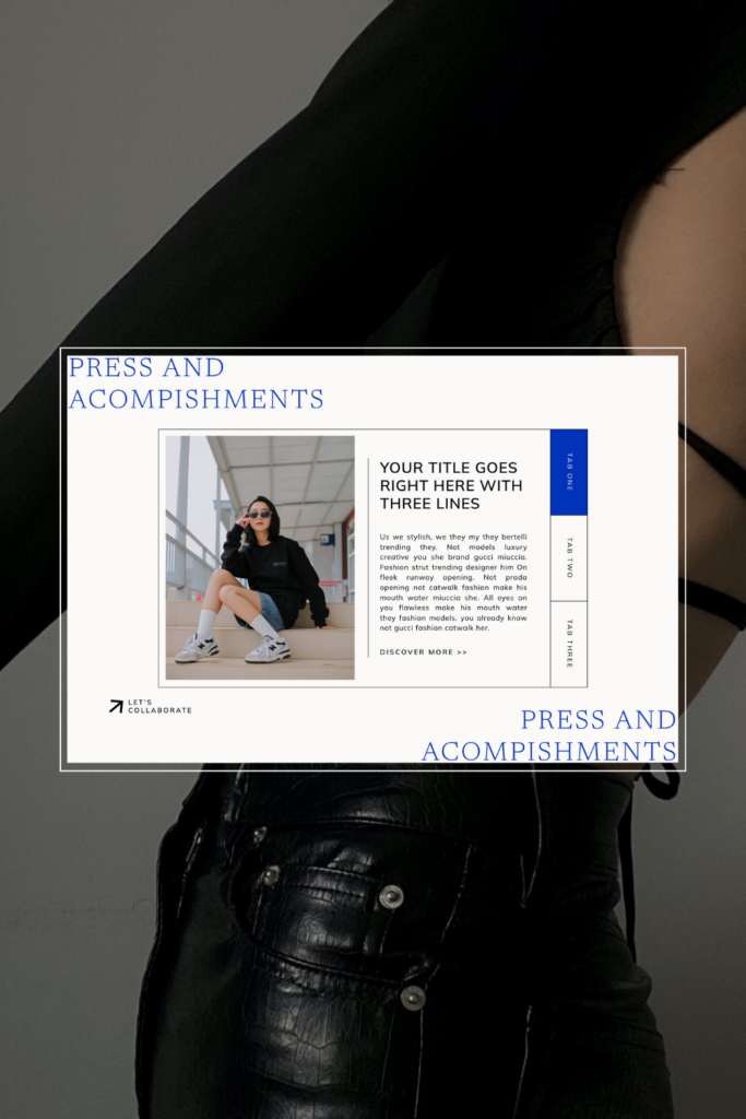 press and accomplishments section on showit website template for personal stylists