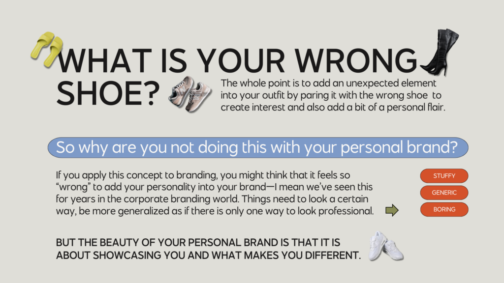 the wrong shoe theory explained for personal branding.