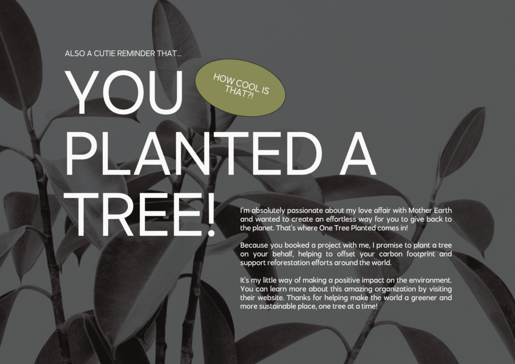 graphic that says, "you planted a tree"